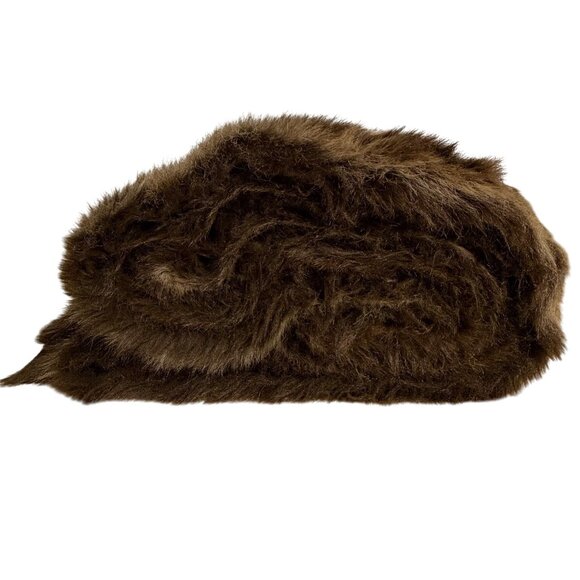 Vintage Brown Faux Fur Fleece Backing Fabric, Valance, Throw/Blanket 189"x21" - Picture 7 of 7
